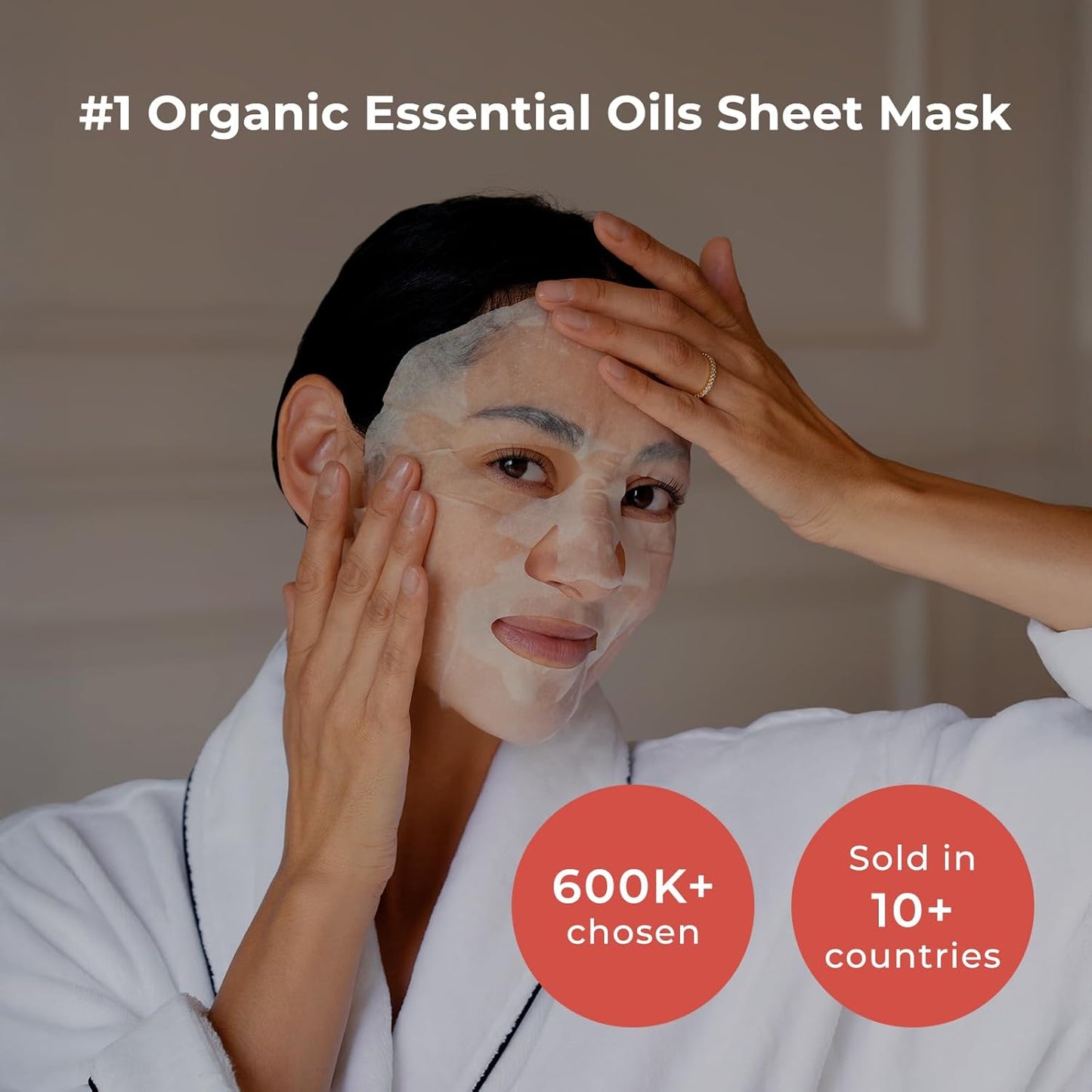 INNA ORGANIC Sheet Mask - After Sun & Self Love, EWG & COSMOS Certified (Pack of 5) | Rose Geranium Essential Oils Infused Skin Care | Luxury Clean Beauty