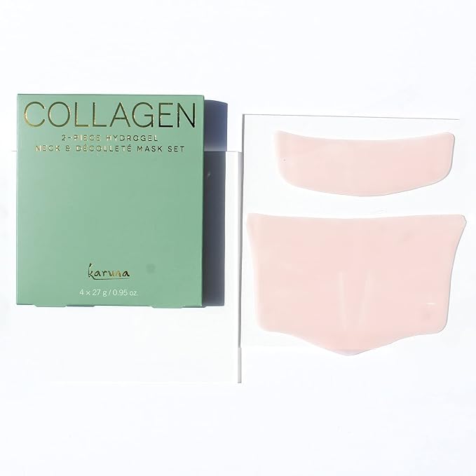 Karuna Skin - COLLAGEN Decollete & Neck Hydrogel Mask, 2-Piece Deeply Moisturizing Wrinkle Patches, Age-Defying, Hydrating & Rejuvenating, Targets Fine Lines & Wrinkles, 4 Packs