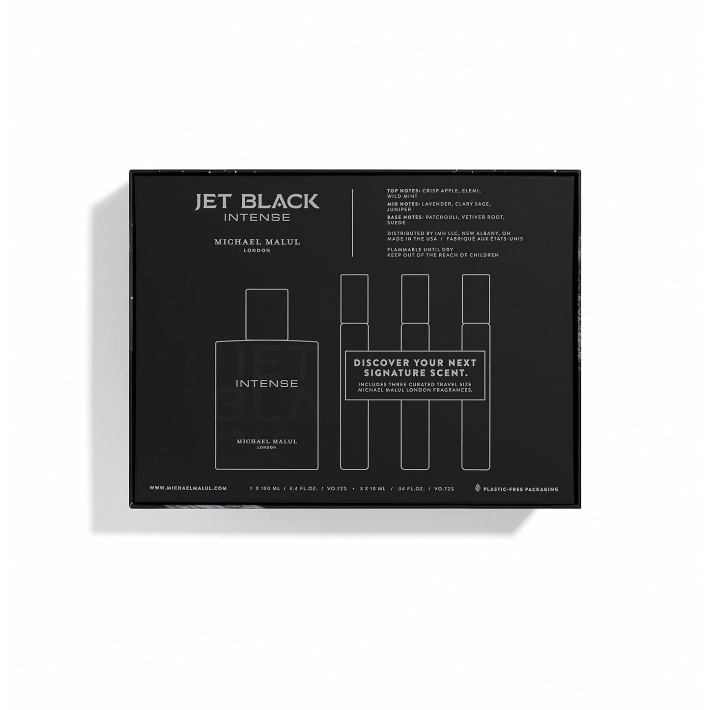 Michael Malul Jet Black Intense Eau de Parfum Gift Set - 100ml | 10ml