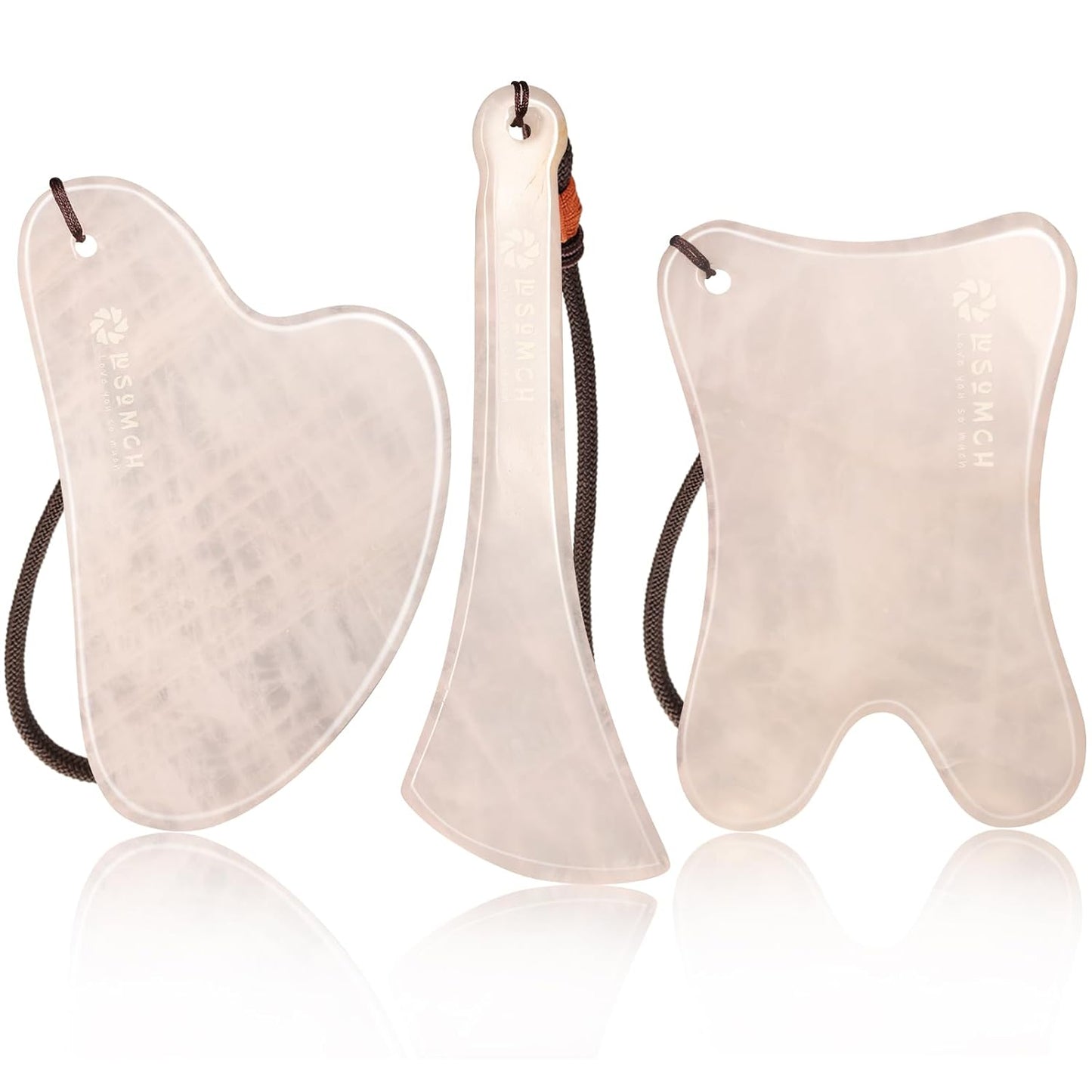 Skin Care Set, 1 Pack 3 in 1 Jade Gua Sha Massager, Pink,Guasha Tool for Face and Body, Truly Beauty Products