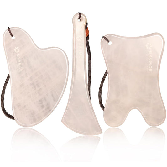 Skin Care Set, 1 Pack 3 in 1 Jade Gua Sha Massager, Pink,Guasha Tool for Face and Body, Truly Beauty Products