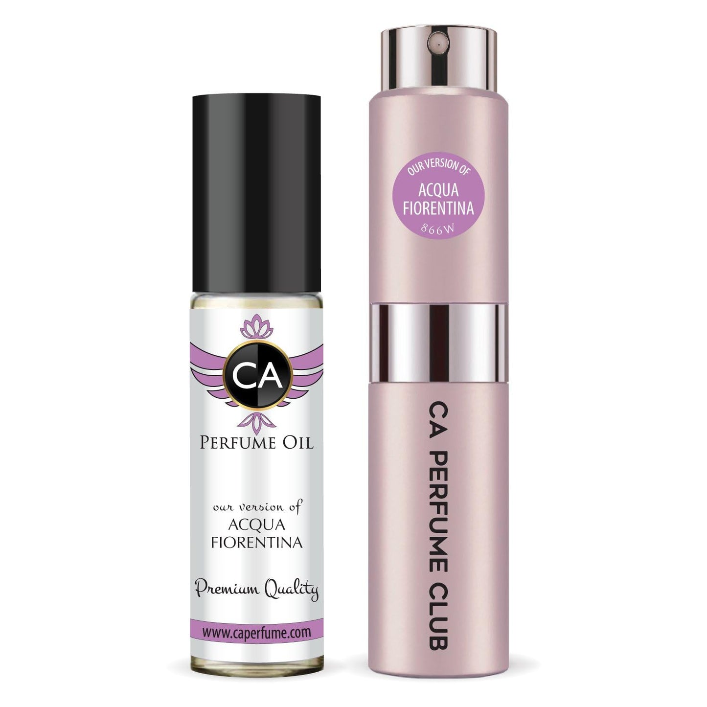 CA Perfume Duo Impression of Acqua Fiorentina For Women Perfume Layering Set Long Lasting Travel Size EDP + Body Oil Roll-On Bottle 0.27 Fl Oz+0.33 Fl Oz
