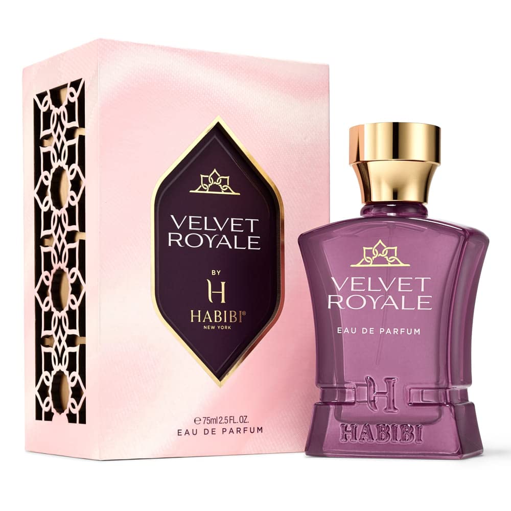 H HABIBI Velvet Royale Arabian Perfume for Women – 2.5 oz (75ML) Long Lasting Women's Fragrance, Fruity Floral Scent with Plum, Violet, Vanilla & Oud Notes