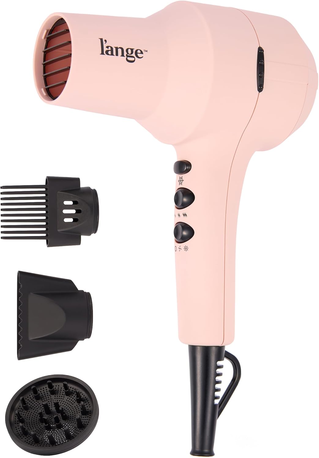 L'ANGE HAIR PowerStyle Ionic Turbo Hair Dryer | 1875W Fast Drying & Precision Styling for Long-Lasting, Frizz-Free Looks | Advanced Ionic Technology Smooths & Shines Hair (Blush)