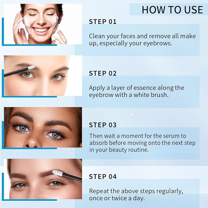 Eyebrow Serum,W3W Eyebrow Growth Serum Advanced Formula for Boost Longer, Fuller, and Thicker Brows Lashes,3 ML (White)