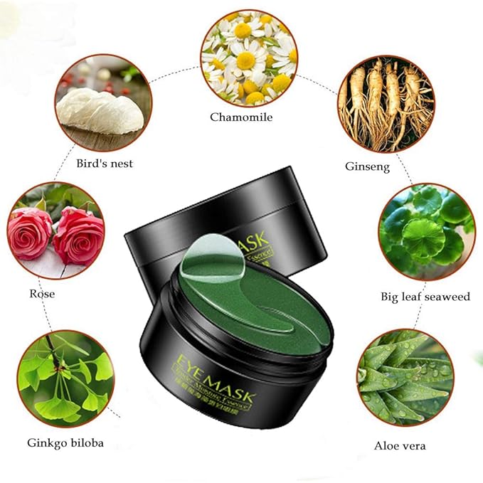 Under Eye Mask, Collagen Eye Mask, Eye Gel Pads, Green Tea Under Eye Patches, Firming Eye Mask, 30 Pairs Collagen Eye for Eye Moisturizing, Dark Circles, Wrinkles, Fine Lines, Under Eye Bags