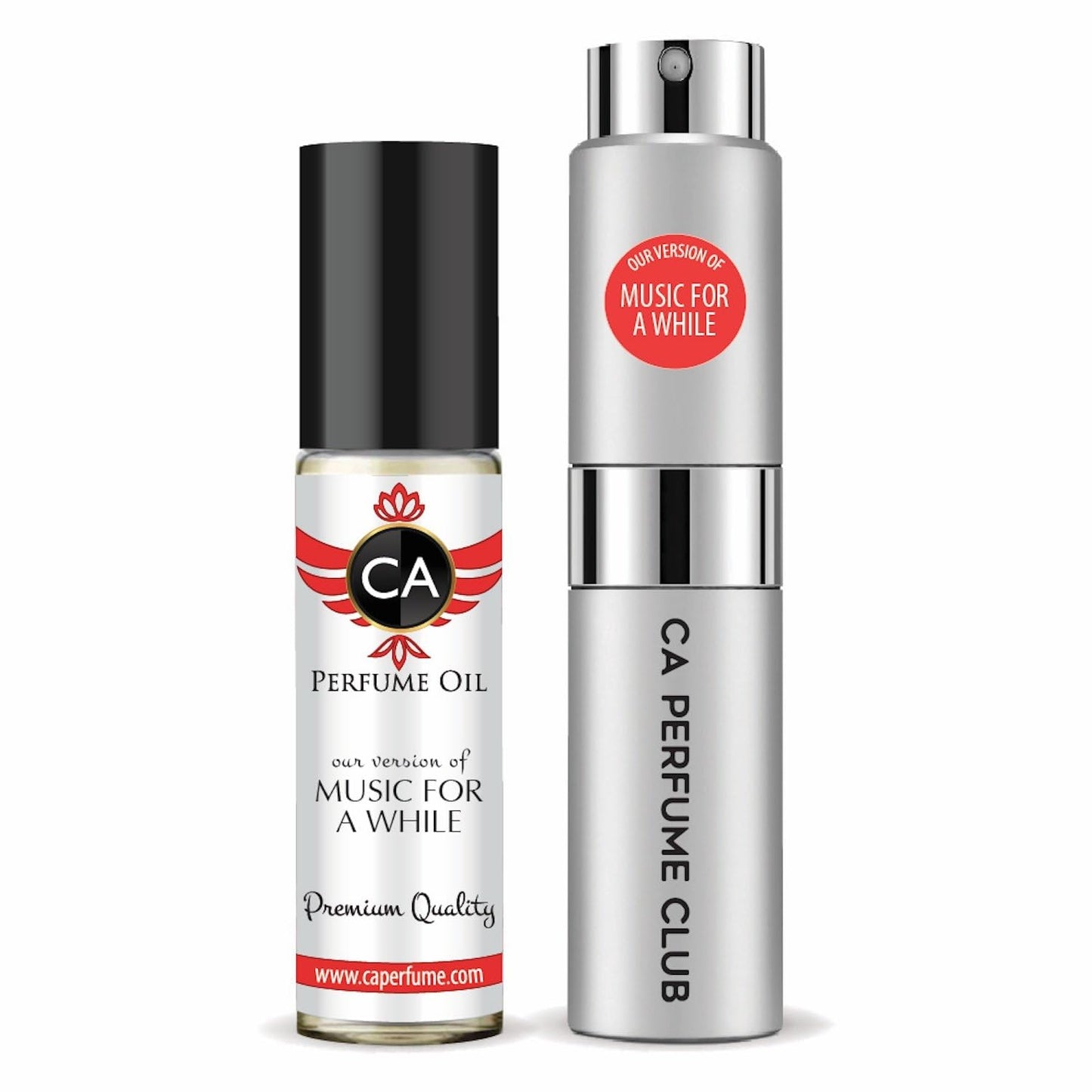 CA Perfume Duo Impression of Music For A While For Women And Men Perfume Layering Set Long Lasting Travel Size EDP + Body Oil Roll-On Bottle 0.27 Fl Oz+0.33 Fl Oz