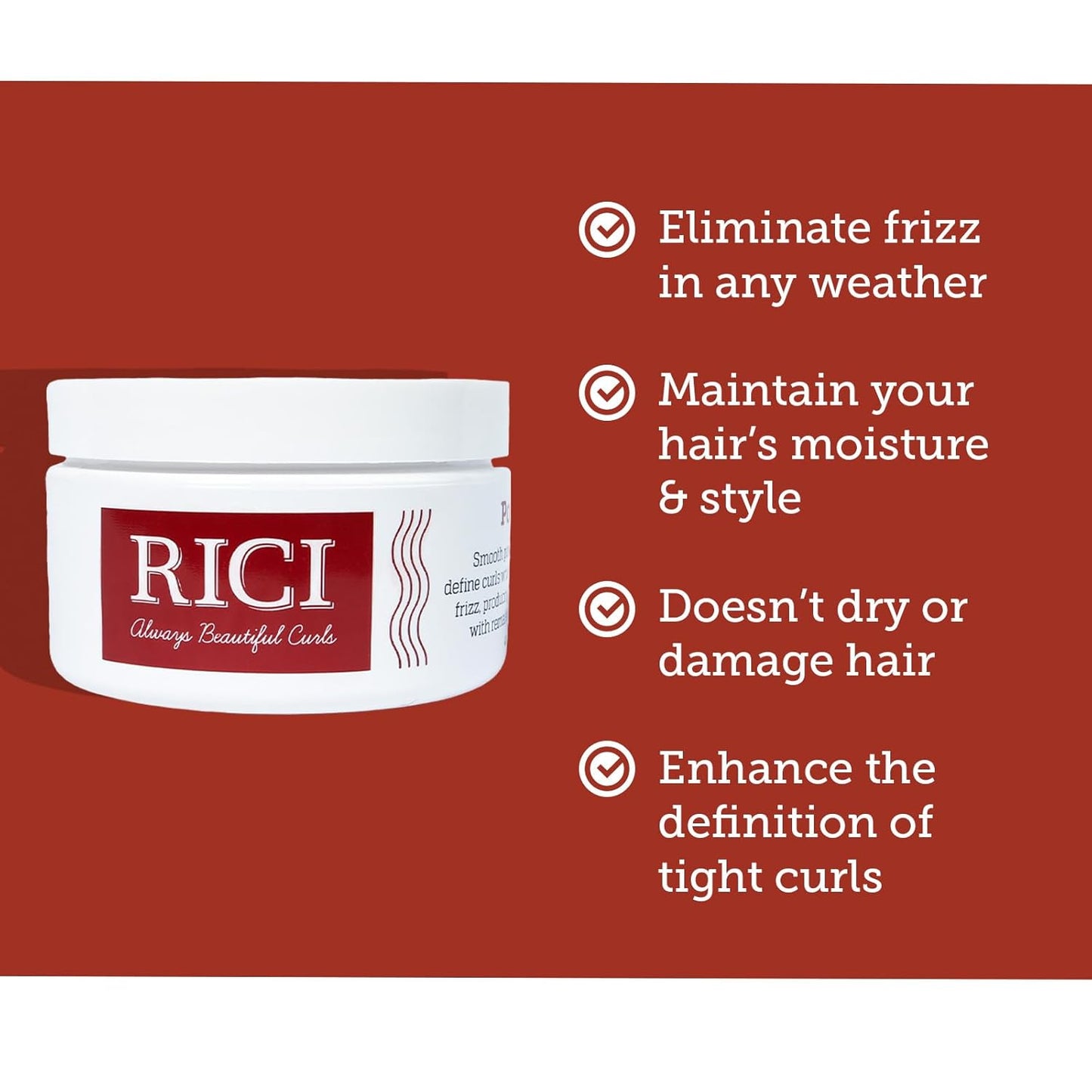 RICI Pomade for Curly Hair | 4 Ounce | Naturally Formulated to Prevent Frizz for All Types of Curly Hair | Patented Formula Made in the USA