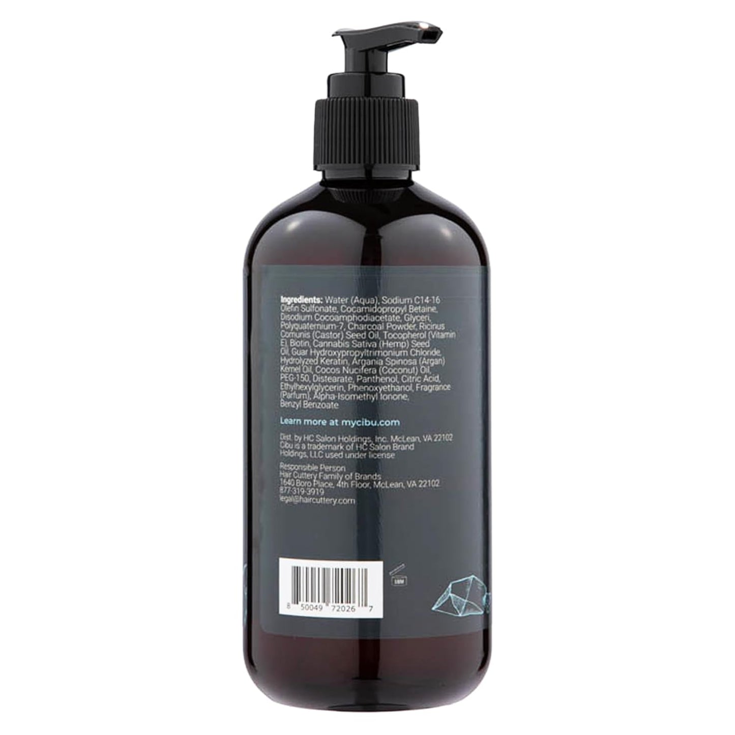 CIBU for Men Charcoal Shampoo - 12oz Deep Clean Shampoo for Healthier Hair & Scalp - Removes Dirt and Oil, Boosts Volume, Enhances Thickness, and Revitalizes Scalp