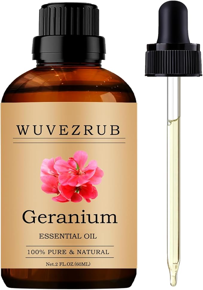 Geranium Essential Oils 60ML, Pure Geranium Essential Oil for Aromatherapy Diffuser - 2 Fl Oz