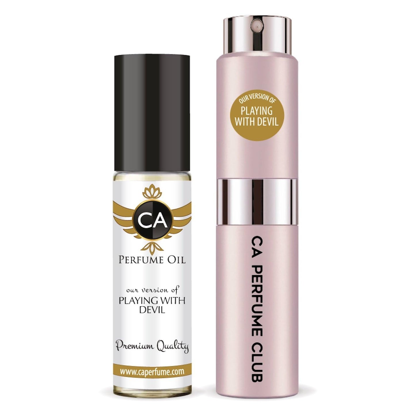 CA Perfume Duo Impression of Playing With Devil For Women Perfume Layering Set Long Lasting Travel Size EDP + Body Oil Roll-On Bottle 0.27 Fl Oz+0.33 Fl Oz
