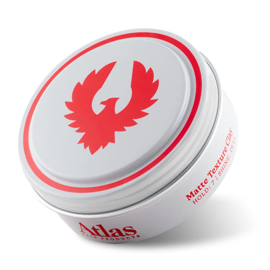 Atlas Matte Texture Clay 2.4 Ounce is a No Shine, Ultra Lightweight, Medium to Firm Hold, Thickening, Texturizing, Separating, Hair Styling and Grooming Product for Men and Women
