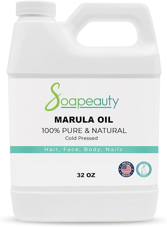 MARULA Oil Cold Pressed Unrefined | 100% Natural Available in Bulk | Carrier for Essential Oils, Face, Skin, Hair Moisturizer, Soap Making | Sizes 2OZ to 7 LBS | (32 OZ)