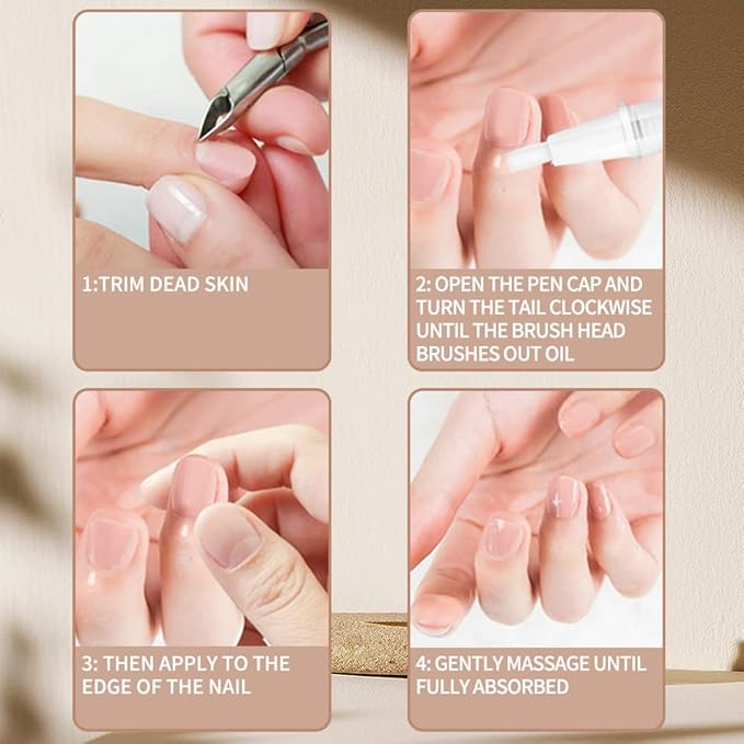 6Pcs Nail Cuticle Oils Nutrition Oil Pen Nail Nourishment Pens 6Smell Cuticle Revitalizer for Agnail Nourish Skin Nail Care