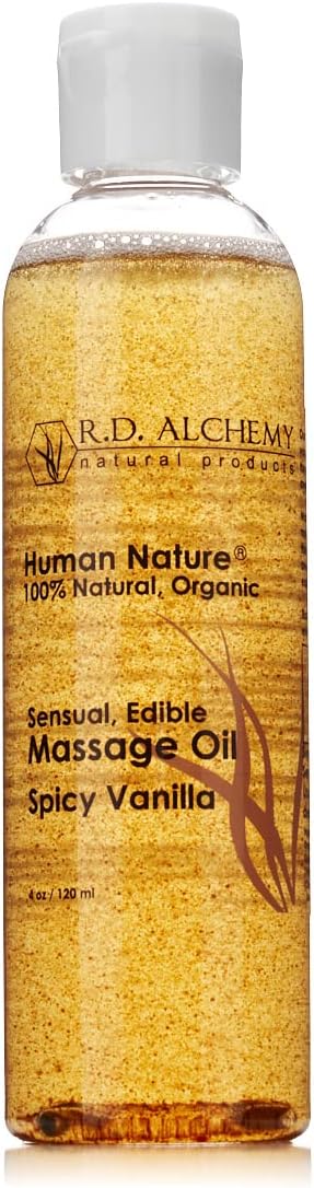 RD Alchemy - 100% Natural & Organic Edible Massage Oil with Organic Essential Oils. Sweet & Spicy Flavor: Spicy Vanilla - Vanilla and Cinnamon Oils!