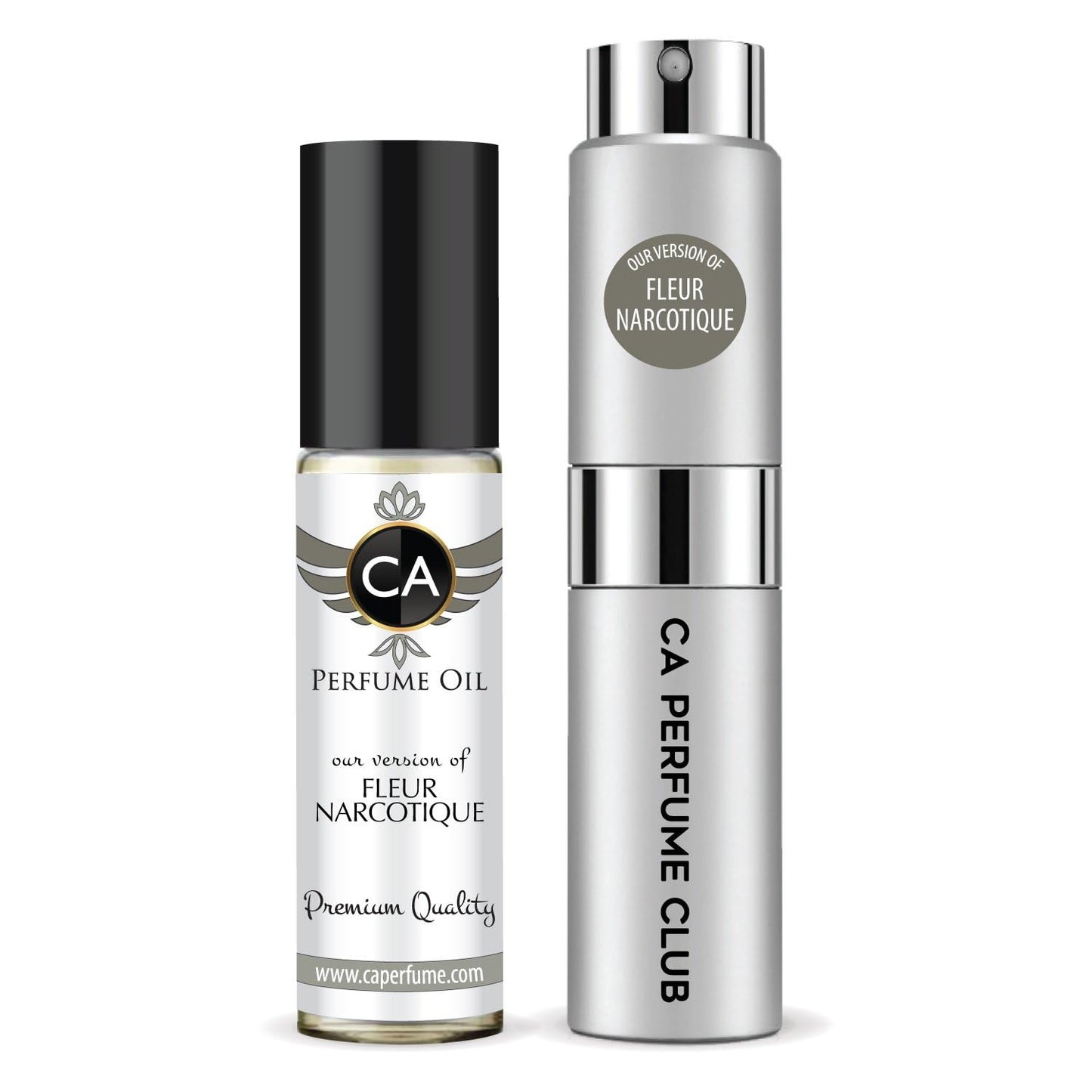 CA Perfume Duo Impression of Fleur Narcotique For Women And Men Perfume Layering Set Long Lasting Travel Size EDP + Body Oil Roll-On Bottle 0.27 Fl Oz+0.33 Fl Oz