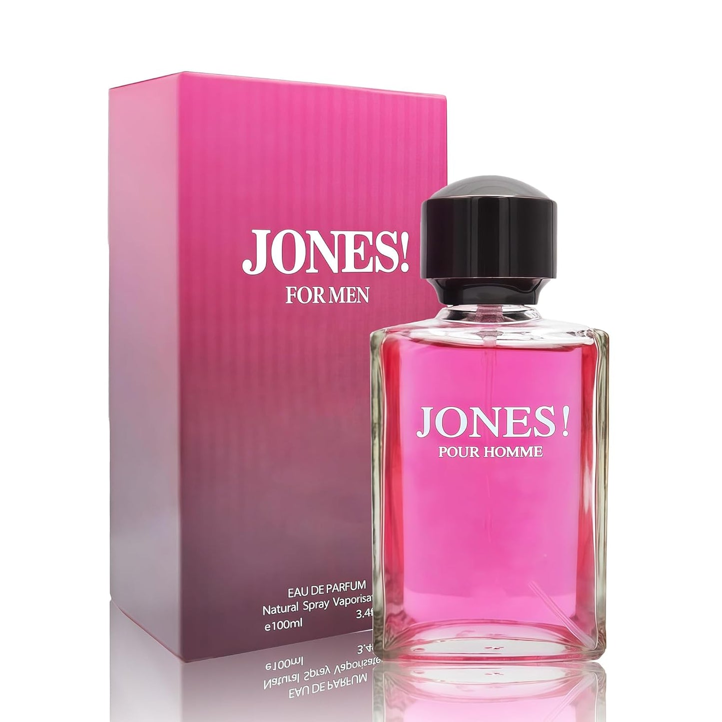 Jones Cologne for Men Natural Eau de Toilette 3.4 Fl Oz with Cinnamon, Jasmine, Vanilla & Sandalwood Notes Fragrance Alcohol-Free Luxury Men's Perfume for Daily Use