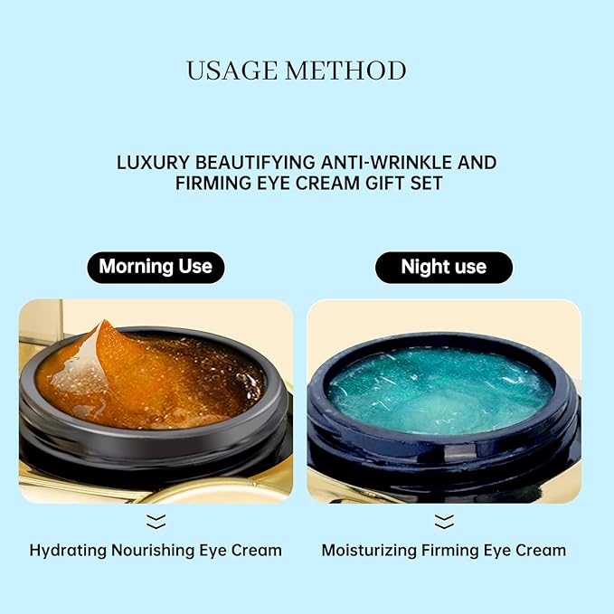 AOAO Luxury Day & Night Eye Cream Gift Set – Anti-Aging & Firming Eye Cream with Peptides, Niacinamide, Caffeine & Hyaluronic Acid for Dark Circles, Wrinkles, Puffiness – 15ml/0.507fl.oz