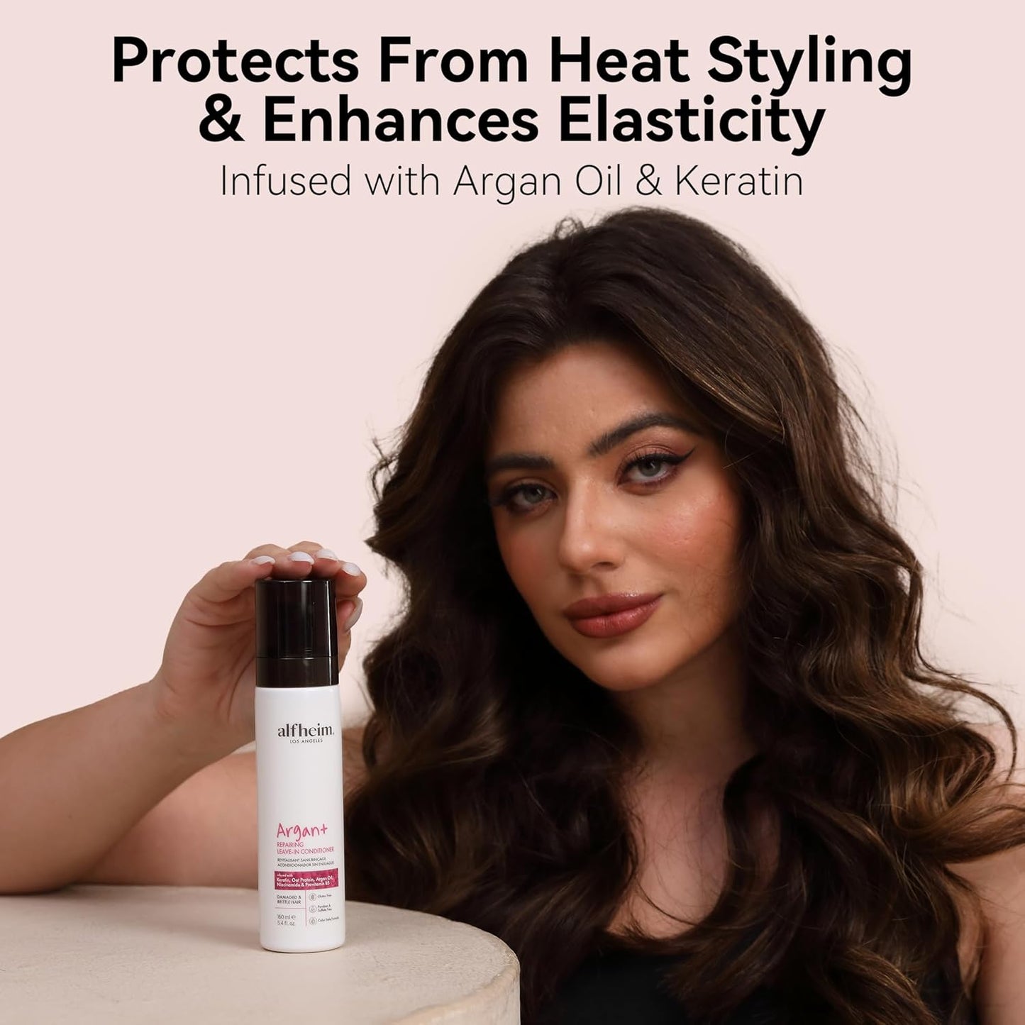 ALFHEIM Argan+ Repairing Leave-in Conditioner Spray for Dry, Damaged & Frizzy Hair with Argan Oil, Keratin, Oat Protein – Instant Detangling, Shine & Frizz Control – Color Safe, Sulfate Free – 5.4 oz