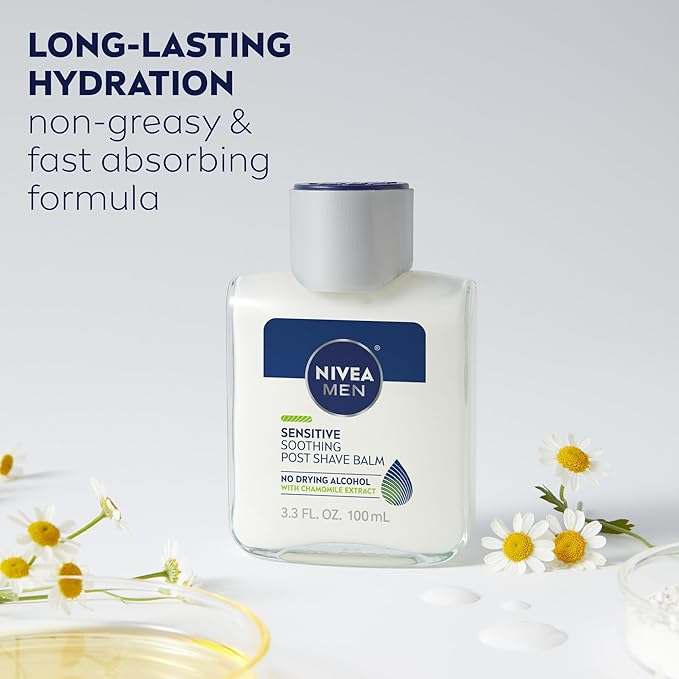NIVEA MEN Sensitive Skin Care Set for Men, Face Wash, 5 Fl Oz + Body Wash, 16.9 Fl Oz + Shave Gel, 7 Oz + Soothing Post Shave Balm, 3.3 Fl Oz + Face Lotion SPF 15, 2.5 Fl Oz