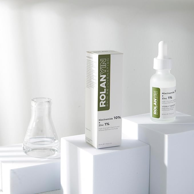 ROLANYIN Niacinamide 10% + Zinc 1% Facial Serum for Oil Control and Pore Minimizing Blemish Treatment Hydrating Soothing Anti Aging and Nourishing Formula Skin Care