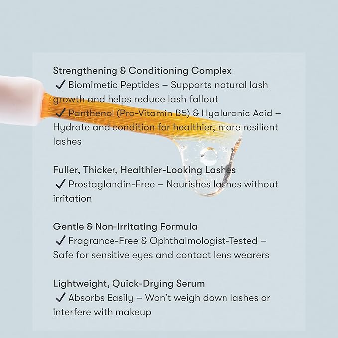 by Dr. B Lash Enhancing Serum – Peptides, Biotin, Niacinamide & Hyaluronic Acid – Paraben-Free, Phthalate-Free, Hydrating Formula, 4ml