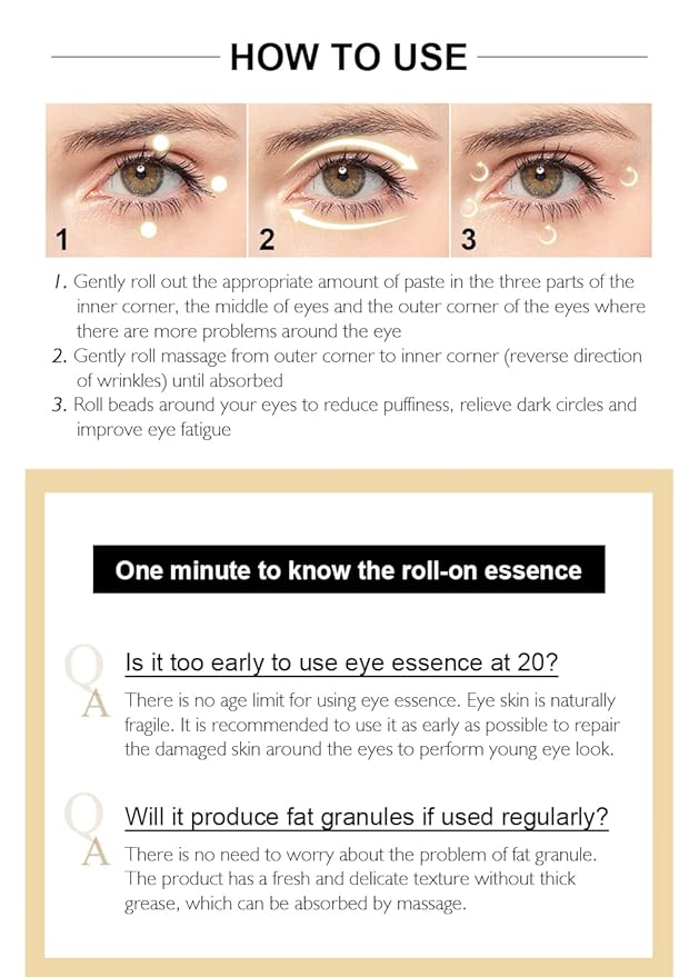 24K Gold Anti-Wrinkle Smoothing Under Eye Cream for Dark Circles, Puffiness, Eye Bag, Anti Aging Correxion Line Daily Cream with Hyaluronic Acid, 15 ML (1)