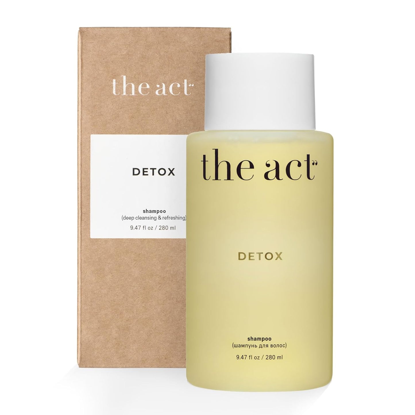 Detox Shampoo - Organic, Moisturizing, Restorative Care for All Hair Types, Curly and Color Treated Hair - Deep Cleansing, Sulfate Free, Vegan, for Women Men, 9.47 fl oz