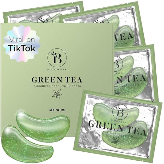 Green Tea Under Eye Patches (30 Pairs) Under Eye Patches for Dark Circles, Under Eye Patches for Puffy Eyes and Dark Circles, Under Eye Mask, Eye Care, Puffy Eyes Treatment