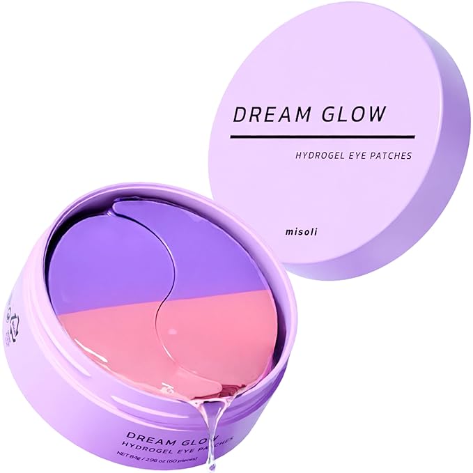 Dream Glow Under Eye Patches | Anti-Aging Eye Treatment Gel Masks With Vegan Collagen & Bakuchiol | Under Eye Masks For Dark Circles and Puffiness, Under Eye Bags, Wrinkle Care, Men and Women