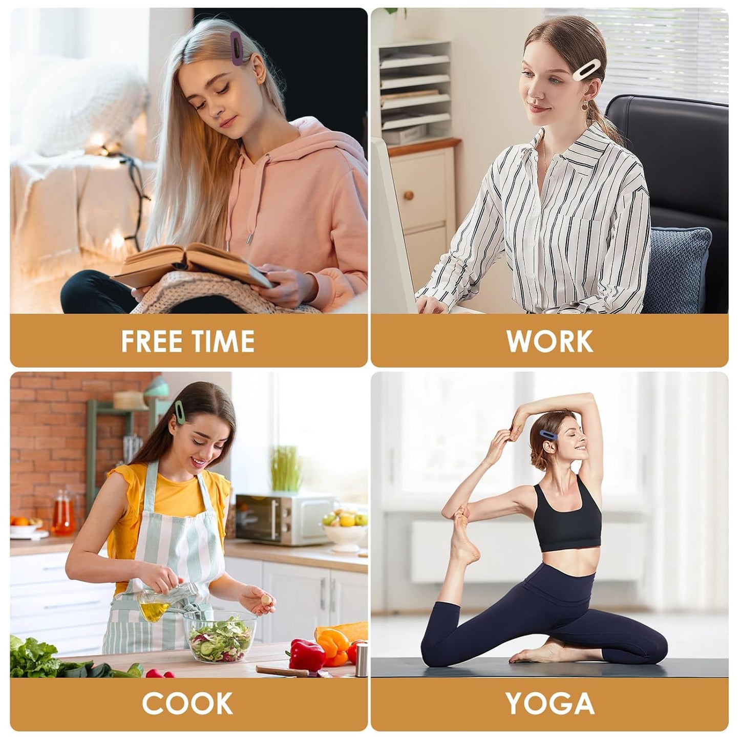 Small Flat Hair Clips for Women Lay Down Clips for Thin Hair Accessories 8pack