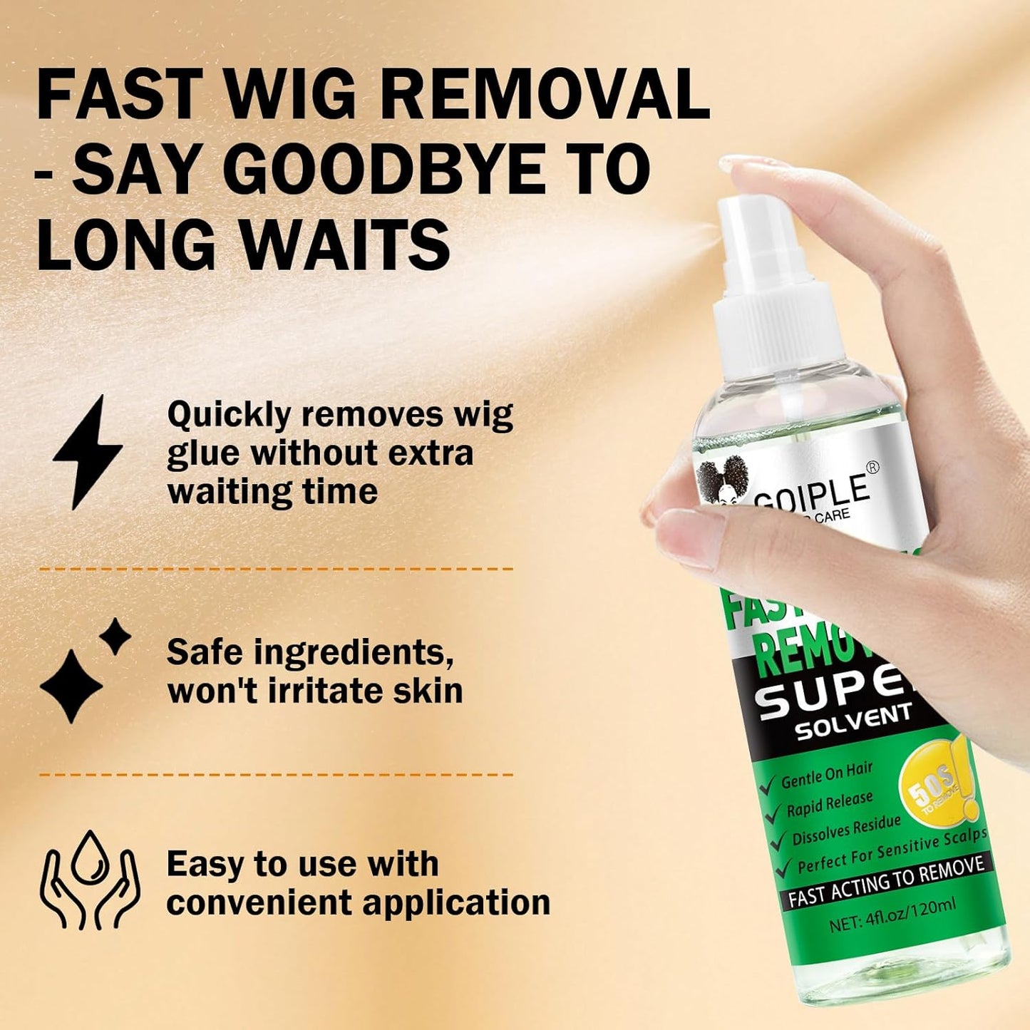 Tape in Extension Hair Glue Remover Spray - Wig Extensions Fast Acting Two Steps System Remover - Tape in Hair Extensions Removes Wig Glue & Tape & Residue - Hair Comb Rat Tail Comb Hair Clips Set