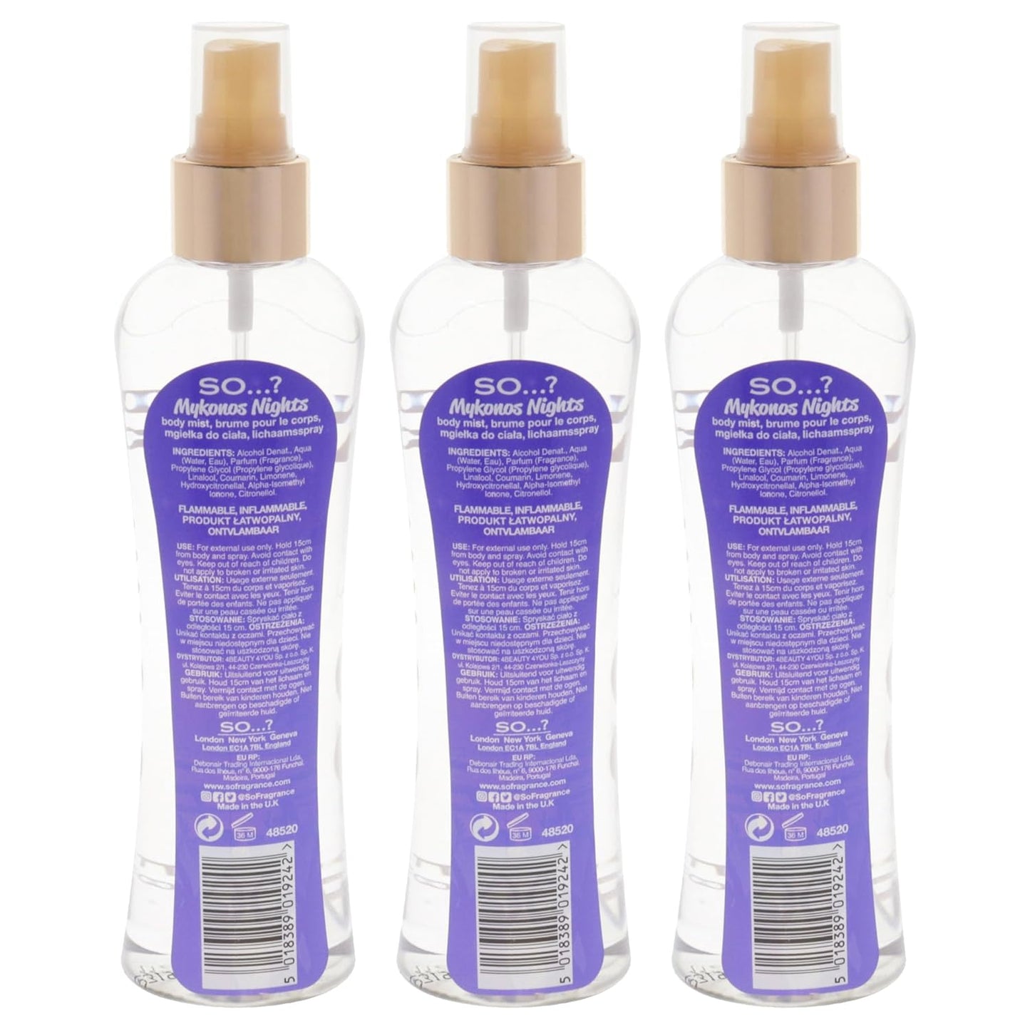 So...? Mykonos Nights Body Mist for Women - 6.9 oz Body Mist - Pack of 3