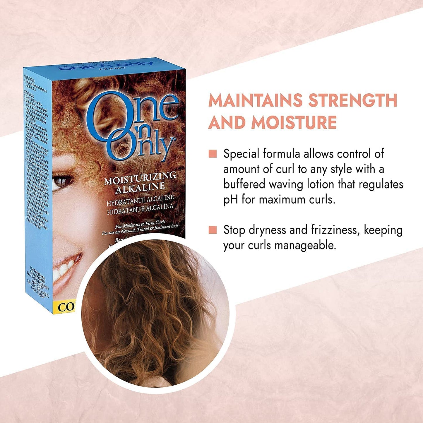 One 'N Only Moisturizing Alkaline Perm with Argan Oil, Moderate to Firm Curls, Fresh Scent, True-to-Rod Size Curls, Leaves Hair Shiny, Moisturized, and Manageable,