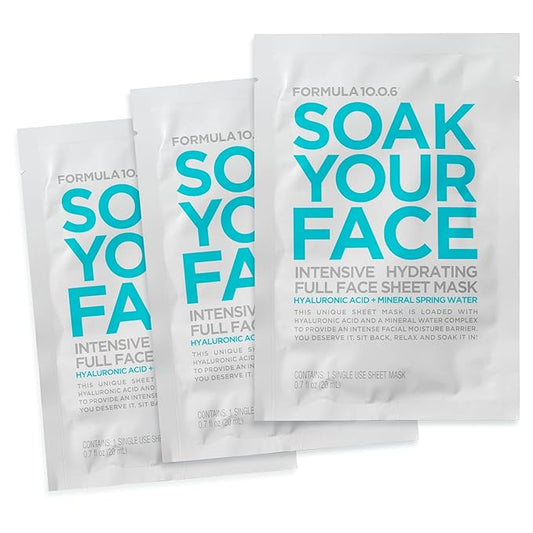 FORMULA 10.0.6 - Soak Your Face Intensive Hydrating Sheet Mask 3 clothe masks
