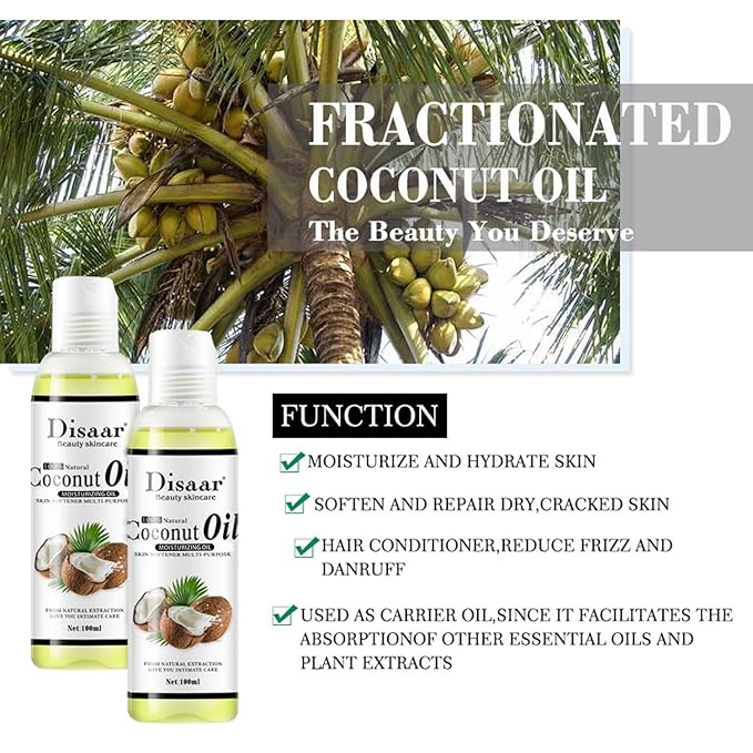 Natural Softening Multi-Purpose Moisturizing Mineral Oil Relive Dry Skin 100ml/3.38fl.oz (Coconut Oil)