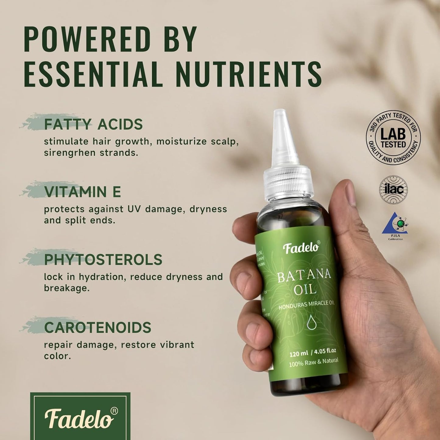 Batana Oil - Dr Sebi Organic Oil for Hair Growth, 100% Raw Pure Natural from Honduras, Deeply Nourishing Scalp for Thicker & Stronger Hair, 4.05 fl oz