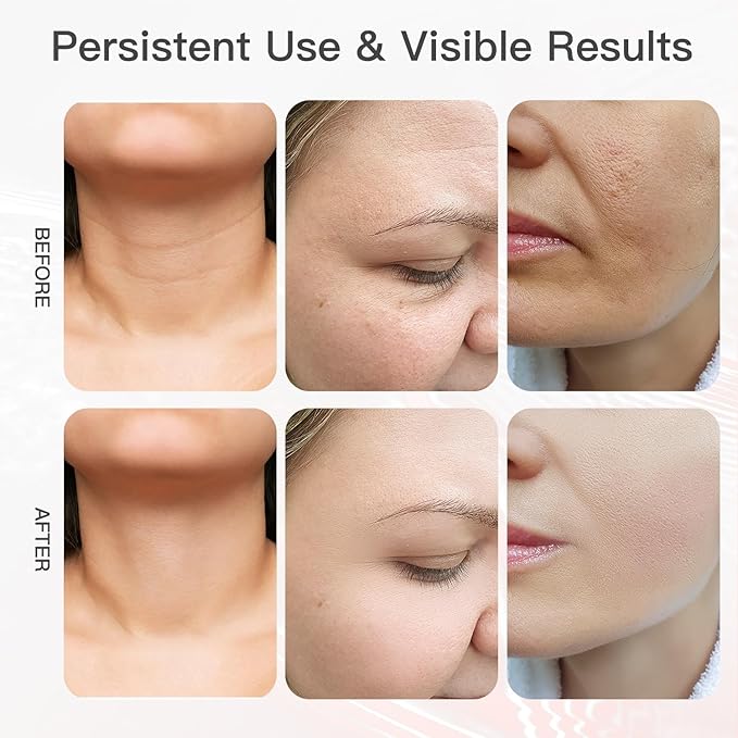 Neck Face Massager, 3-in-1 Facial Massager, Face Sculpting Tool for Skin Care at Home with Vibration and Thermal (Black)