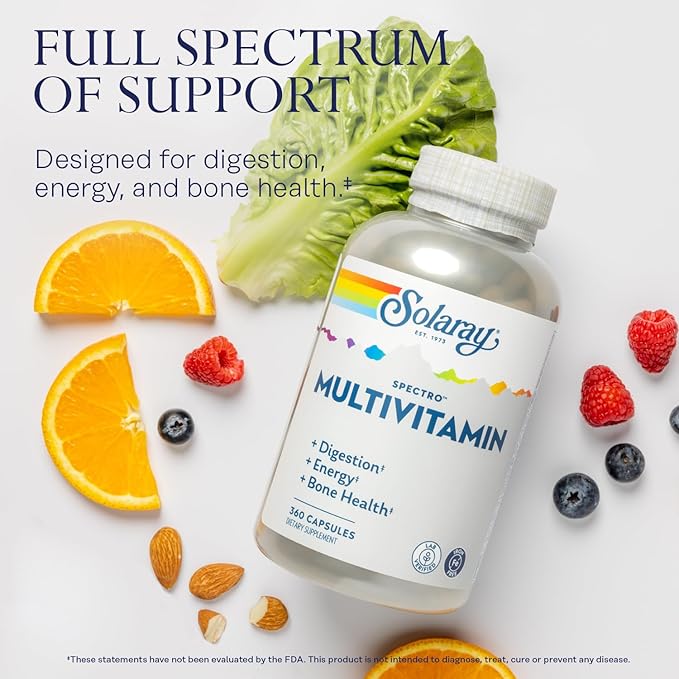 SOLARAY Spectro Multivitamin with Iron (60 Servings, 360 Capsules)