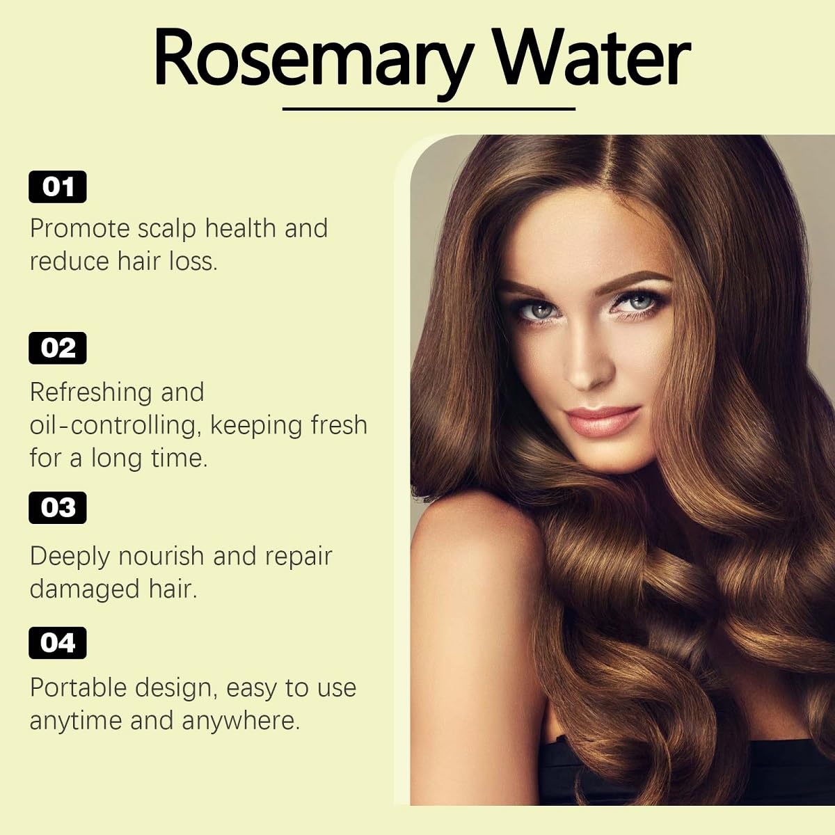 Rosemary Spray for Hair Growth, Nourishing Dry Damaged & Growth Hair. (1Pcs)
