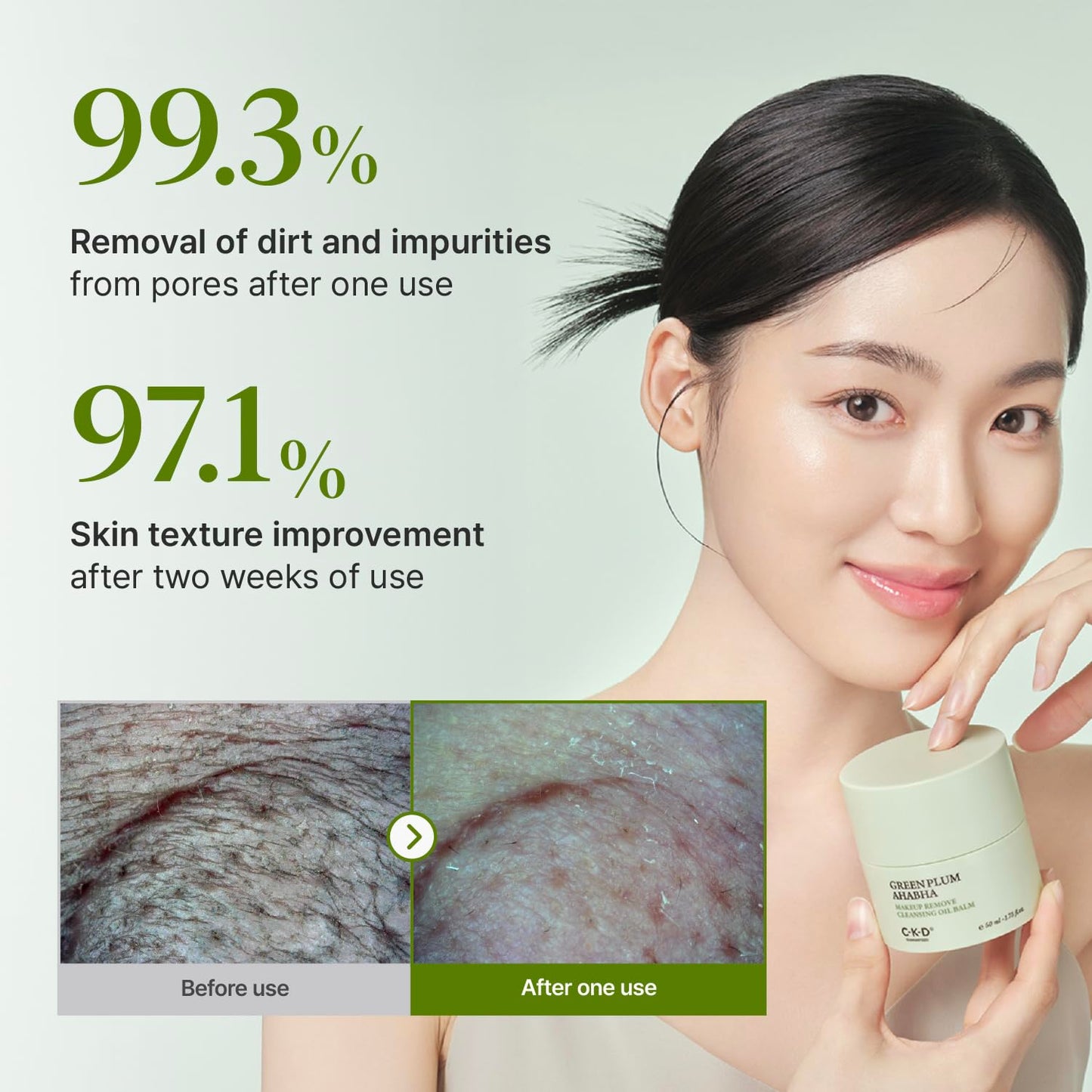 CKD Green Plum AHA·BHA Grinding Cleansing Oil Balm [Refill] - Sherbet Balm Cleanser for Makeup, Sebum & Blackhead Removal. Exfoliating with 4-Acid Complex for All types of Skin.1.75 fl oz