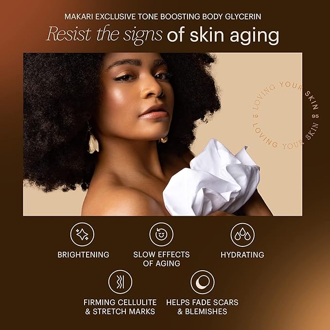Makari Exclusive Active Intense Tone Boosting Body Glycerin (16.8 oz) | Skin-Brightening Body Glycerin | Moisturizes and Softens | Promotes Even Skin Tone | for All Skin Types Except Sensitive