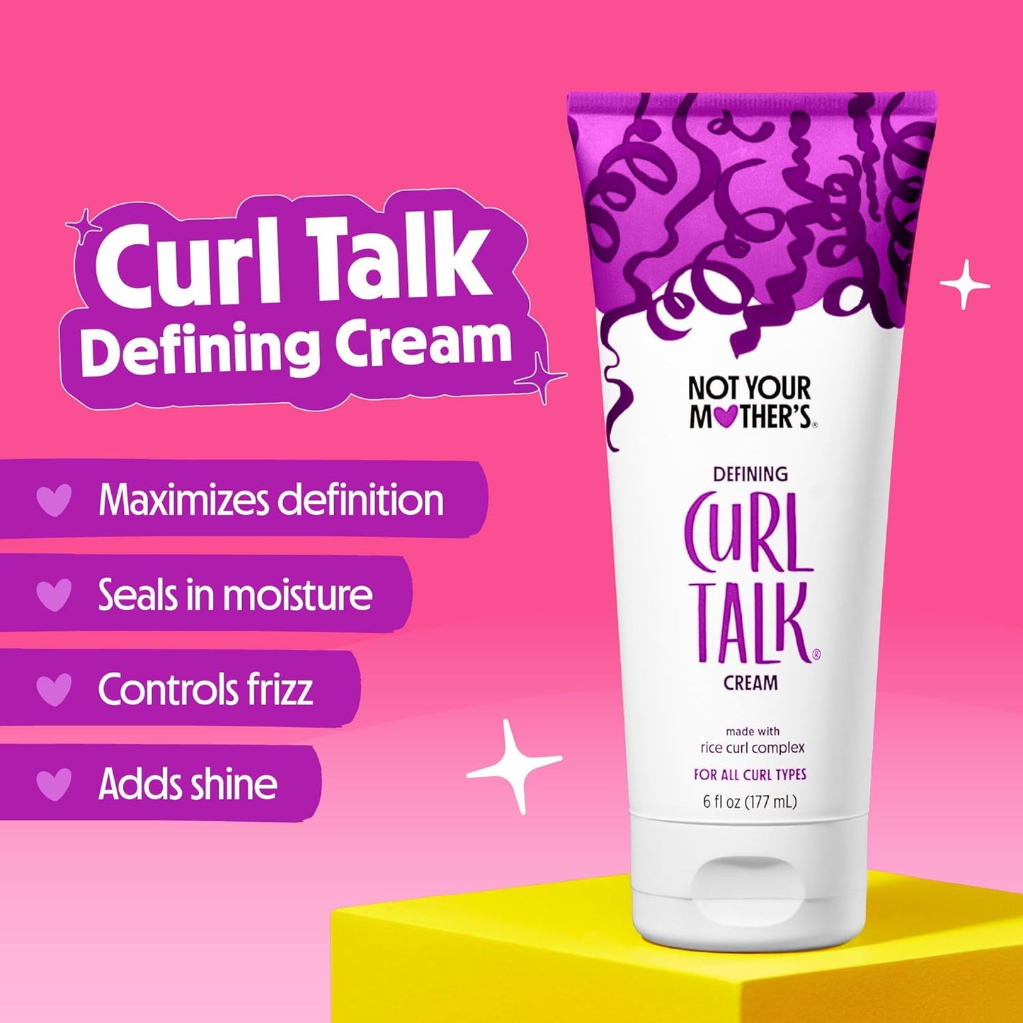 Not Your Mother's Curl Talk Frizz Control Sculpting Gel & Defining Cream (2-Pack) - 6 fl oz Each - Tames Hair Frizz & Maximizes Definition - For All Curly Hair Types