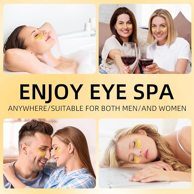 Under Eye Patch for Dark Circles and Puffy Eyes,Under Eye Masks Reduce Smooth Wrinkles and Under-eye Egg,Moisturizing Under Eye Pads For Women,24K Gold Eye Mask Patch-60 Pcs