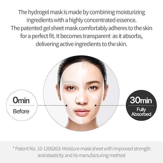 COSNORI PDRN Hydrogel Mask - Enriched Salmon DNA PDRN, Intensive Nourishing, Elasticity Boost, Firming & Moisturizing, Deep Hydration, Korean Facial Mask, 0.98 oz(28g) x 6ea