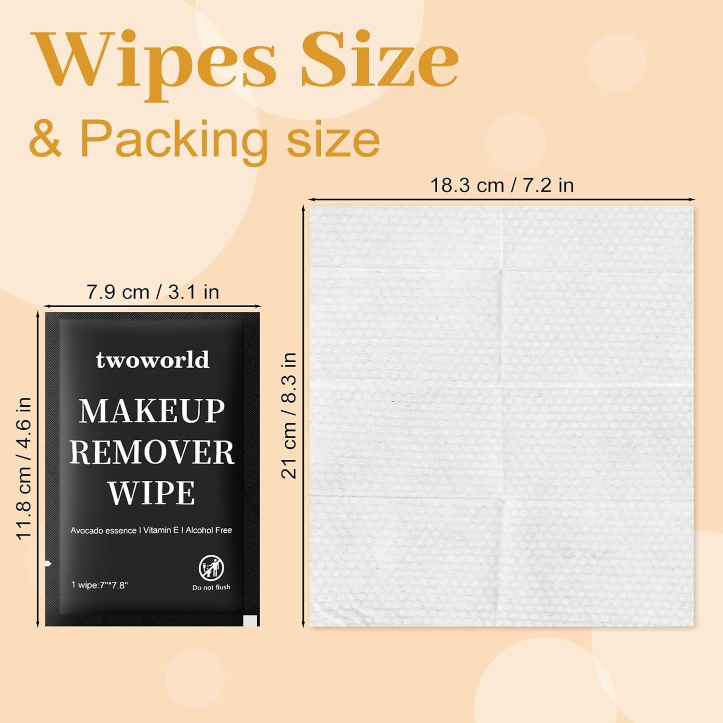 Makeup Remover Wipes Bulk Individually Wrapped,Travel Makeup Wipes Gentle for Face Cleansing Mascara Lipstick Travel Hotel（black,pack of 100)