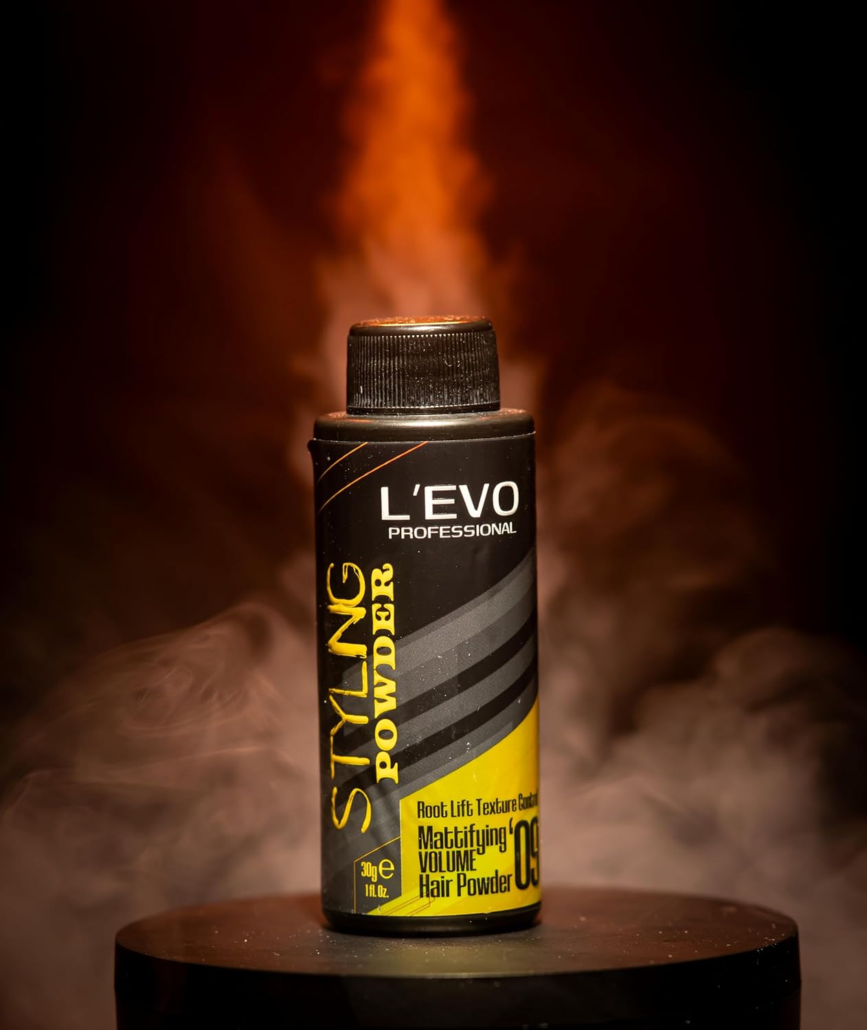 L'EVO Professional Mattifying Volume Hair Powder, Root Lift Texture Control, Style Powder 09, Black, 1 fl. oz., for All Hair Types, Professional Styling