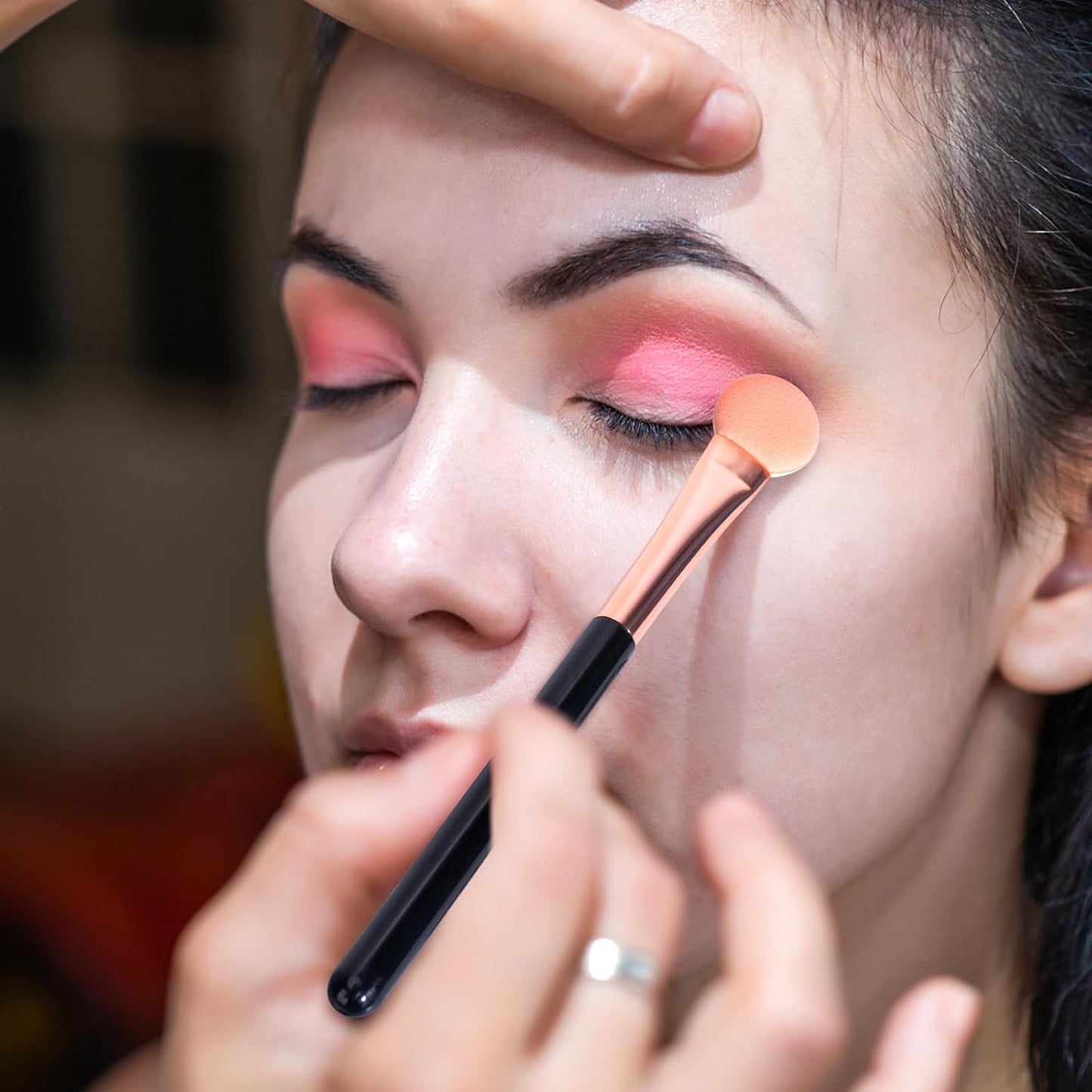 Eyeshadow Applicators Double Sided Sponge Makeup Brushes Reusable 10Pcs Round Foam Eye Shadow Applicator Sticks Brush Set Washable