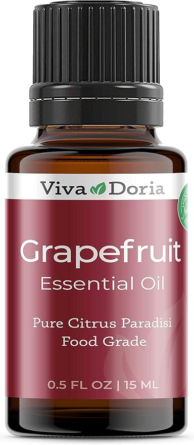 Viva Doria Grapefruit Essential Oil, 100% Pure, Natural Grapefruit Essential Oil, Undiluted, for Aromatherapy | Food Grade, 15 mL (0.5 Fluid Ounce)