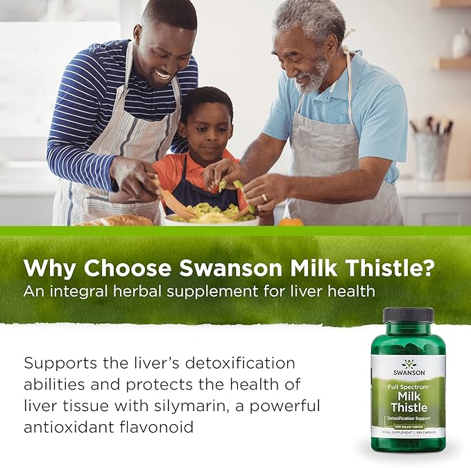 Swanson Milk Thistle (100 Capsules, 500mg Each) 2 Pack